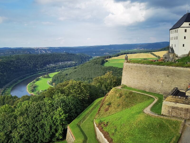 Blick vom Königstein über die Elbe